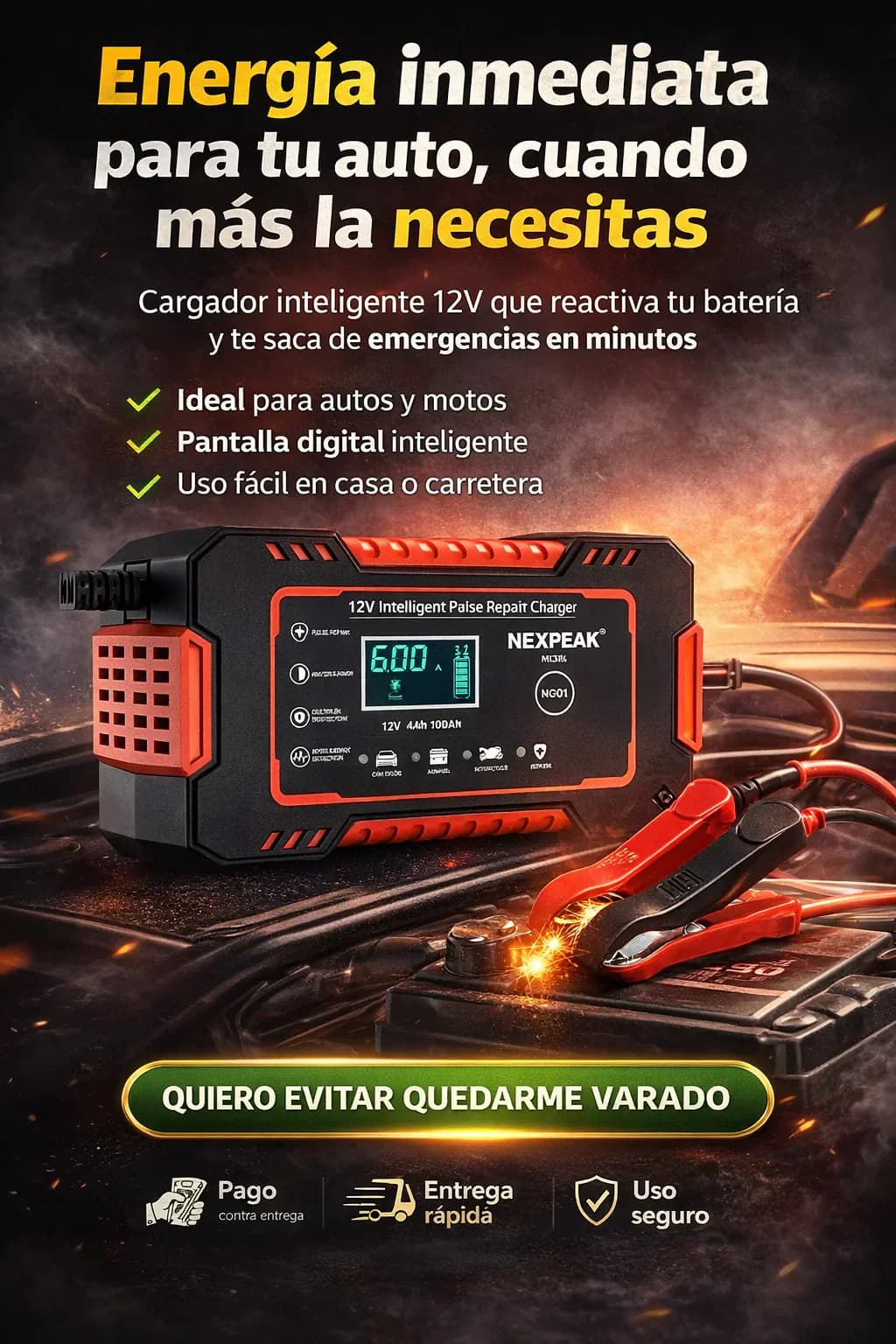 ARRANCADOR PORTÁTIL - NUNCA MÁS TE QUEDES VARADO: ARRANCA TU AUTO EN SEGUNDOS
